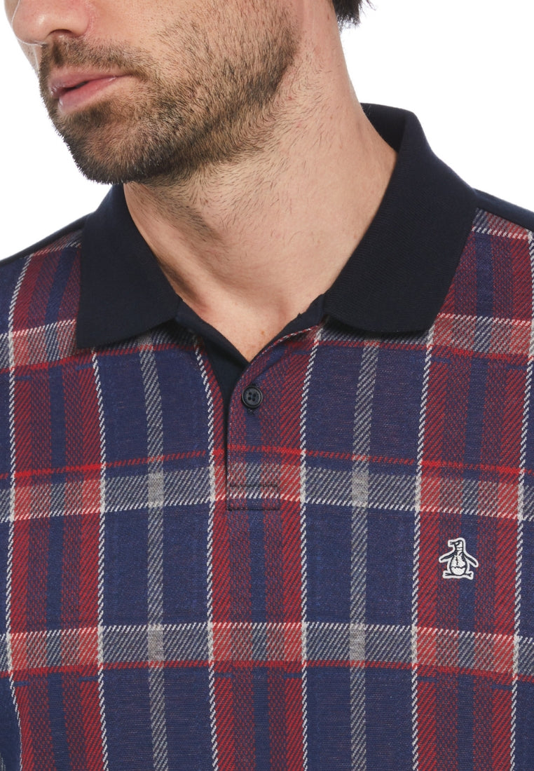 Original Penguin Jacquard Front Plaid Polo - ANTHEM