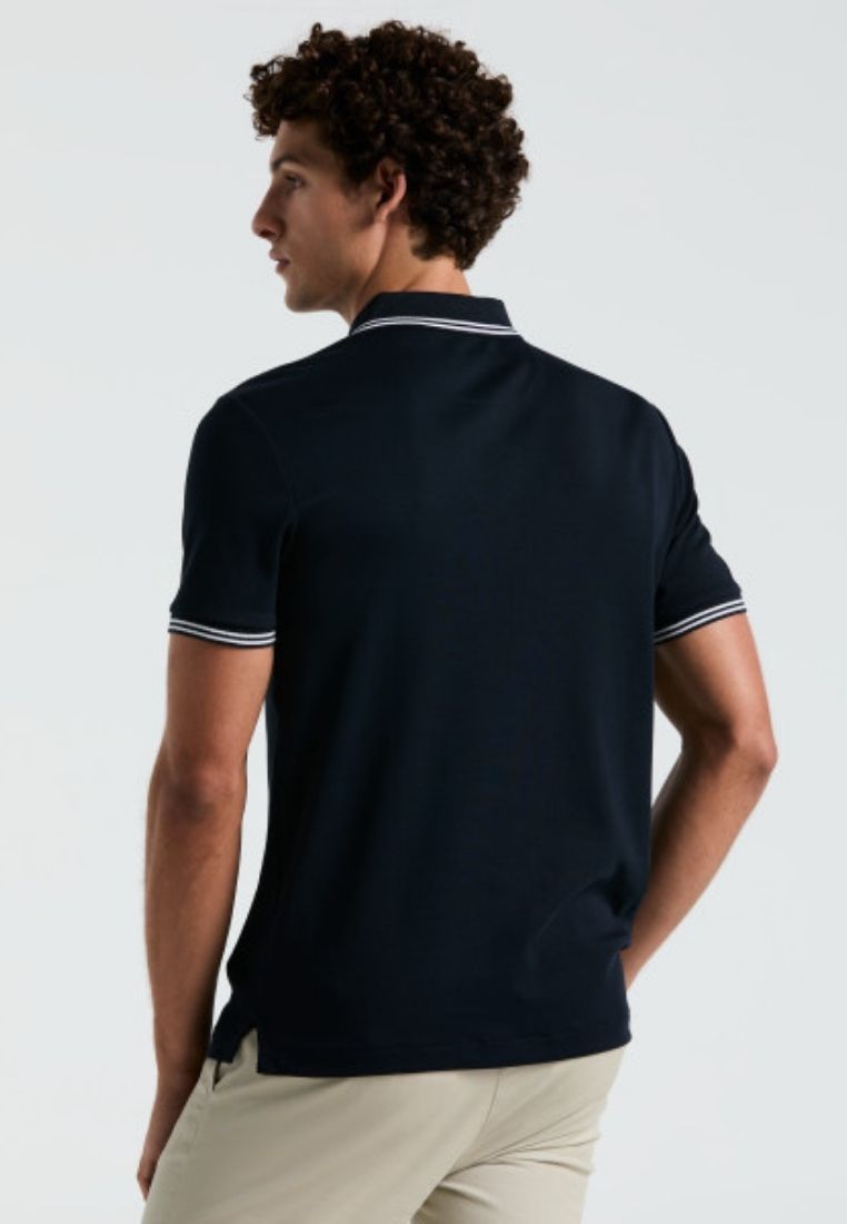 Original Penguin Organic Interlock Tipped Tv Pete Logo Short Sleeve Polo Shirt - ANTHEM