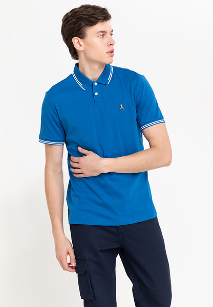 Original Penguin Organic Interlock Tipped Tv Pete Logo Short Sleeve Polo Shirt - ANTHEM