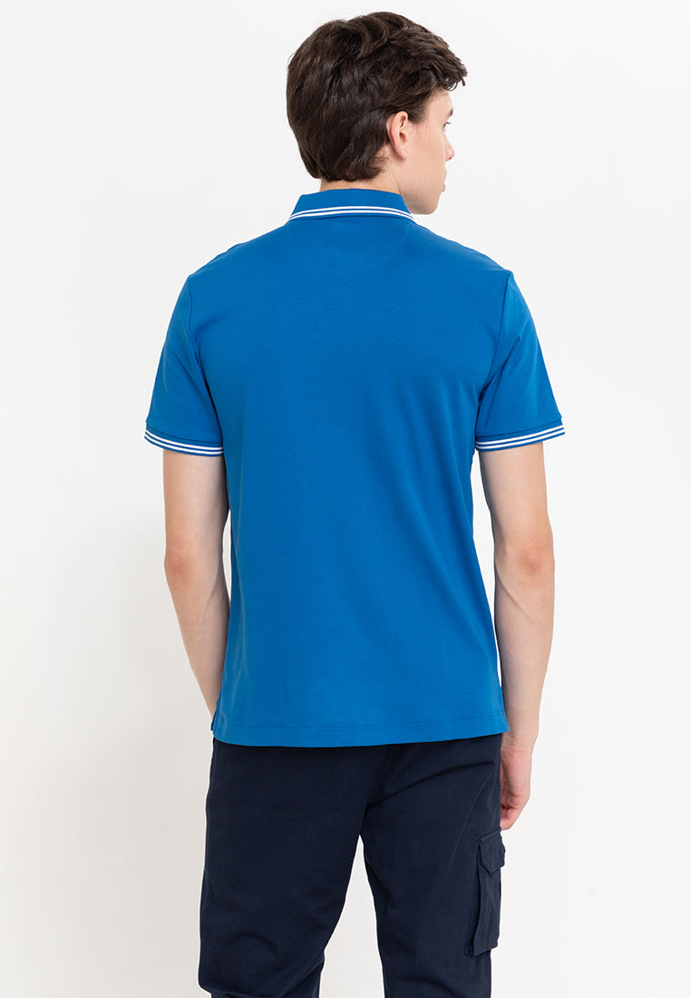 Original Penguin Organic Interlock Tipped Tv Pete Logo Short Sleeve Polo Shirt - ANTHEM