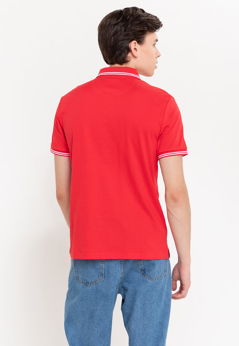 Original Penguin Organic Interlock Tipped Tv Pete Logo Short Sleeve Polo Shirt - ANTHEM