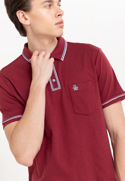 Original Penguin Knits 3D Earl Organic Interlock Polo - ANTHEM