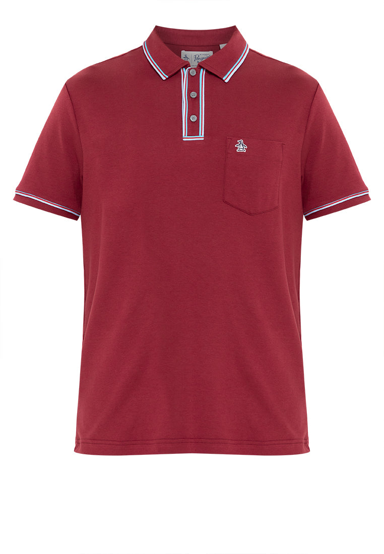 Original Penguin Knits 3D Earl Organic Interlock Polo - ANTHEM