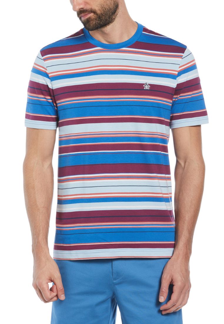 Original Penguin Organic Jersey Allover Striped Short Sleeve Tee Shirt - ANTHEM