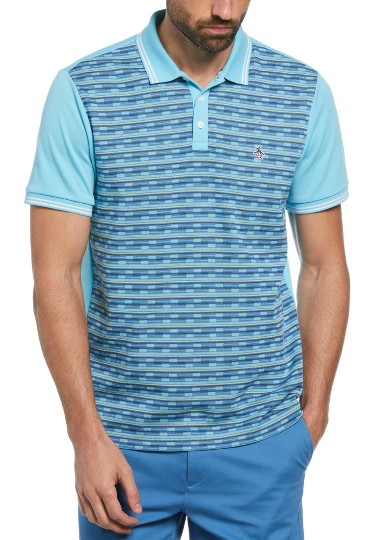 Original Penguin Jacquard Geo Front Short Sleeve Polo Shirt - ANTHEM