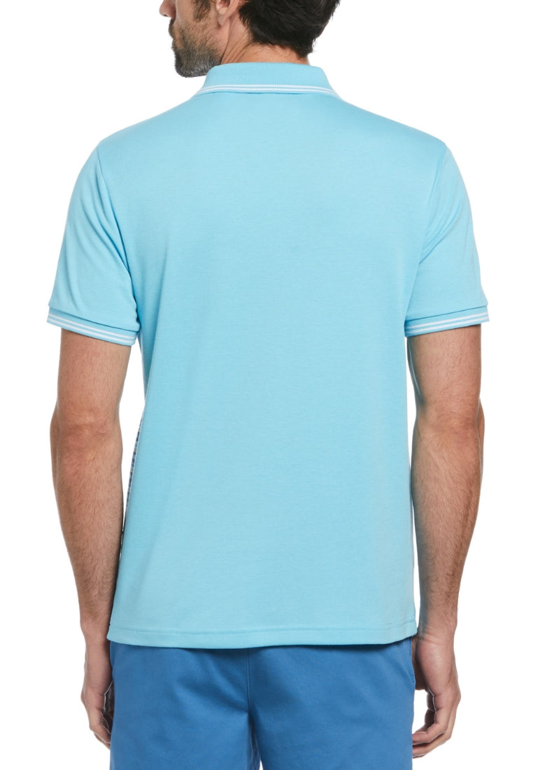 Original Penguin Jacquard Geo Front Short Sleeve Polo Shirt - ANTHEM