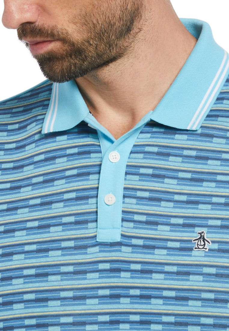 Original Penguin Jacquard Geo Front Short Sleeve Polo Shirt - ANTHEM