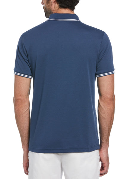Original Penguin Jacquard Geo Front Short Sleeve Polo Shirt - ANTHEM