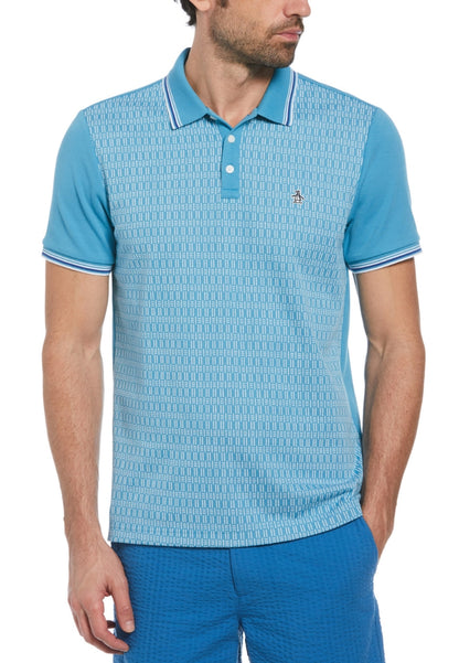 Original Penguin Jacquard Fron Interlock Polo Mini Lines - ANTHEM
