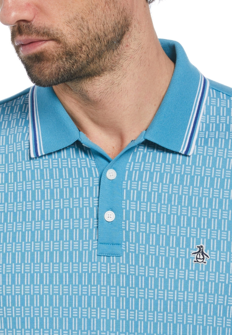 Original Penguin Jacquard Fron Interlock Polo Mini Lines - ANTHEM