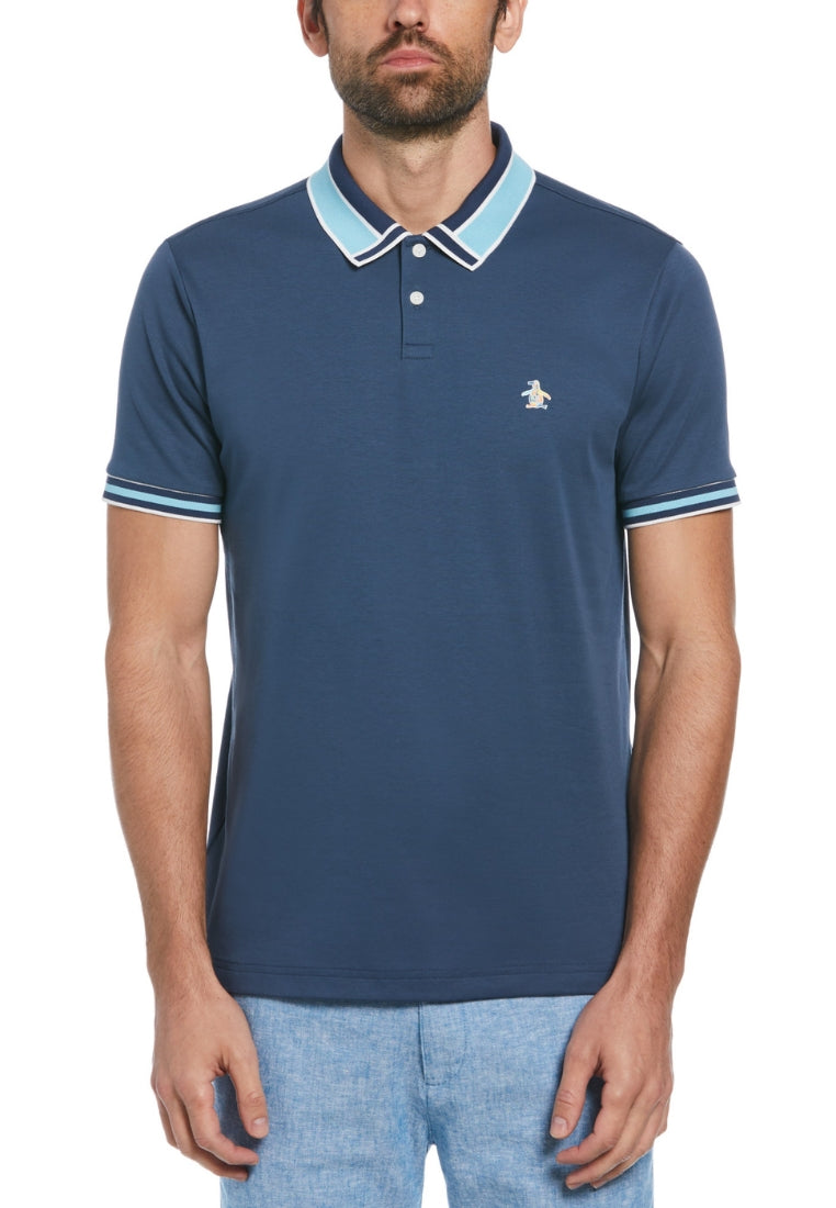 Original Penguin Organic Interlock Novelty Collar Polo - ANTHEM