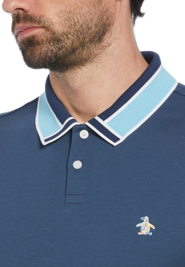 Original Penguin Organic Interlock Novelty Collar Polo - ANTHEM