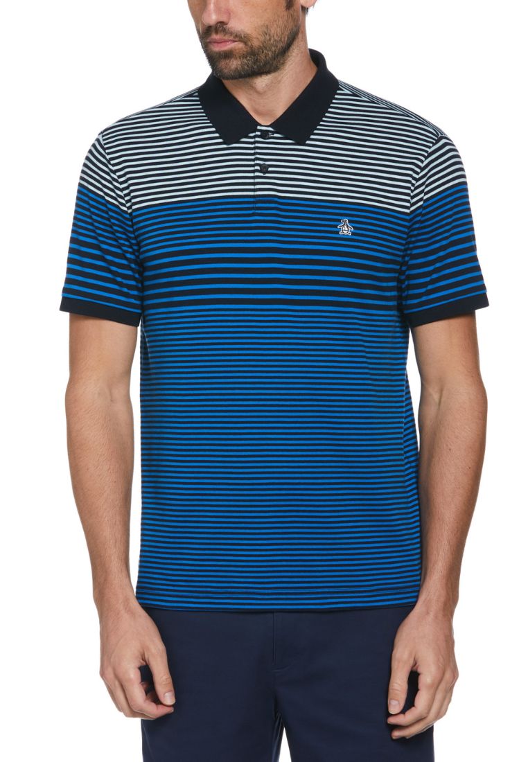 Original Penguin Interlock Polo Engineered Stripe - ANTHEM