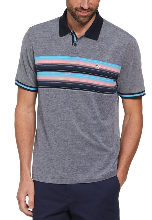 Original Penguin Birdseye Pique Coolmax Chest Stripes - ANTHEM