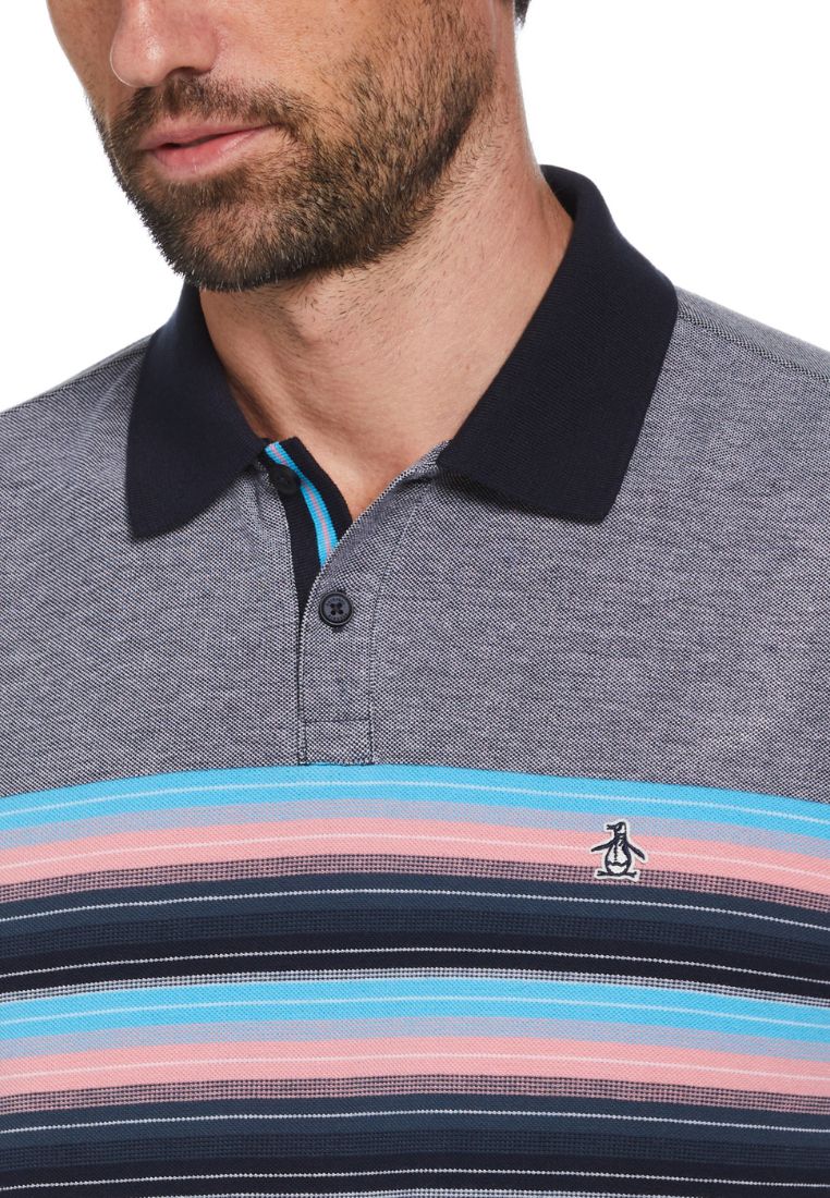 Original Penguin Birdseye Pique Coolmax Chest Stripes - ANTHEM