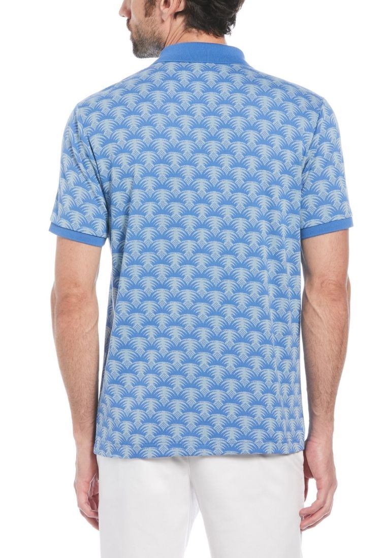 Original Penguin Jacquard Geometric Palm Print Short Sleeve Polo Shirt - ANTHEM