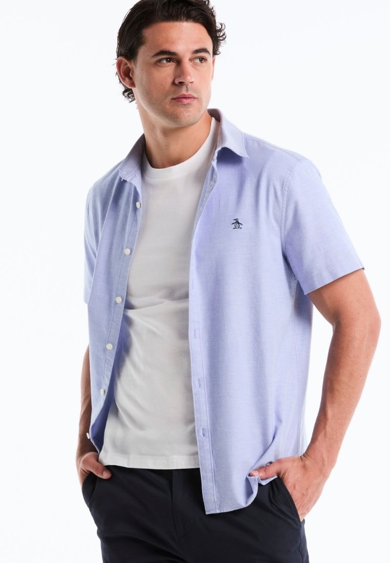 Original Penguin Ecovero™ Oxford Stretch Short Sleeve Button-Down Shirt - ANTHEM