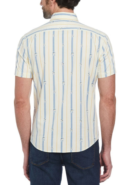 Original Penguin Ecovero™ Blend Vertical Stripe Short Sleeve Button-Down Shirt - ANTHEM