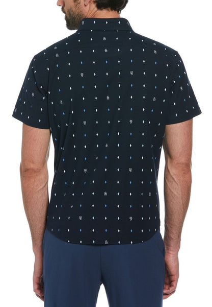 Original Penguin Ecovero™ Blend Diamond Pete Print Short Sleeve Button-Down Shirt - ANTHEM