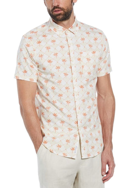 Original Penguin Cotton Twill Palm Tree Tile Button-Down - ANTHEM