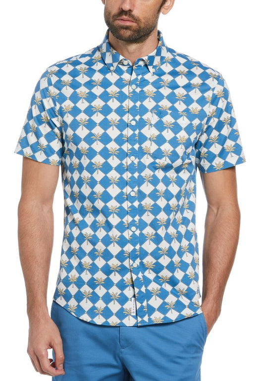 Original Penguin Cotton Twill Palm Tree Tile Button-Down - ANTHEM
