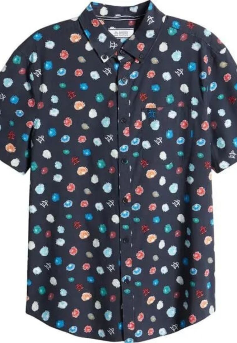 Original Penguin Men’s Floral All Over Print Pete Short Sleeve Stretch Button-down Shirt Ecovero™ - ANTHEM