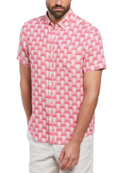 Original Penguin Delave Linen AOP Geometric Palm Shirt - ANTHEM