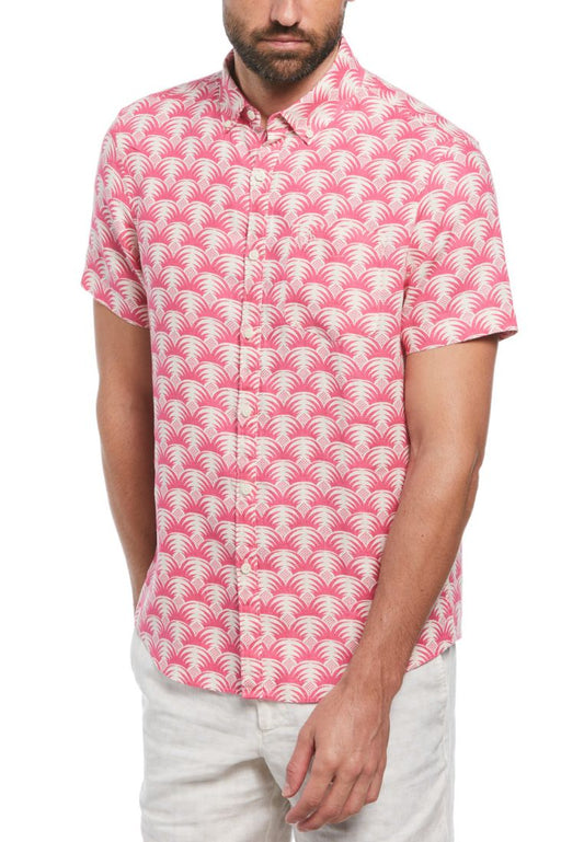 Original Penguin Delave Linen AOP Geometric Palm Shirt - ANTHEM