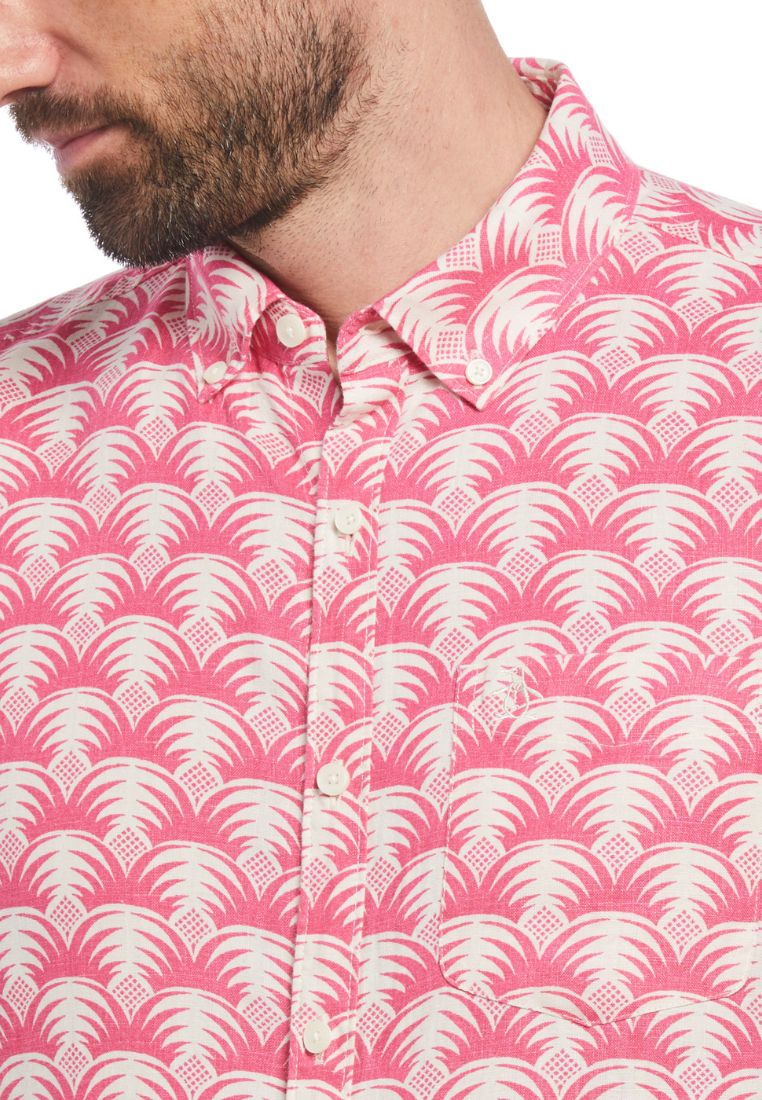 Original Penguin Delave Linen AOP Geometric Palm Shirt - ANTHEM