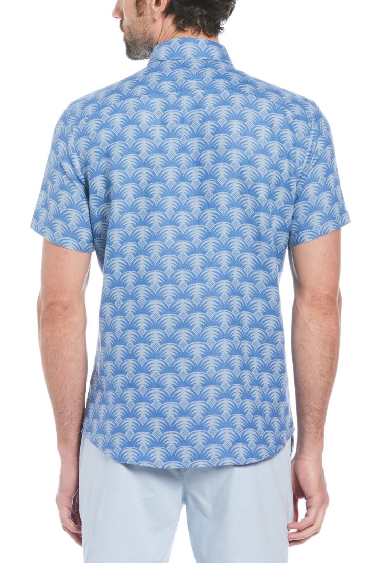 Original Penguin Delave Linen AOP Geometric Palm Shirt - ANTHEM