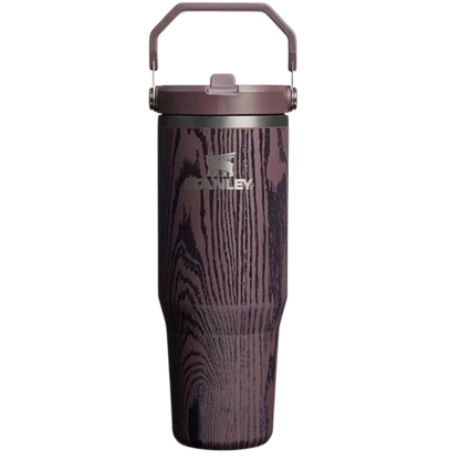 STANLEY THE ICEFLOW FLIP STRAW REDWOOD WOODGRAIN 30OZ - ANTHEM
