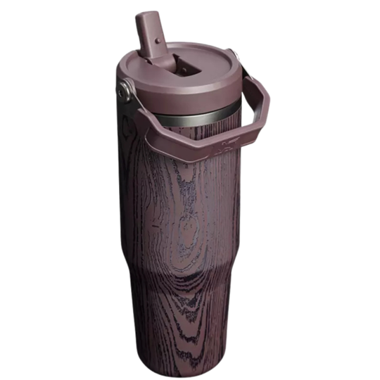STANLEY THE ICEFLOW FLIP STRAW REDWOOD WOODGRAIN 30OZ - ANTHEM