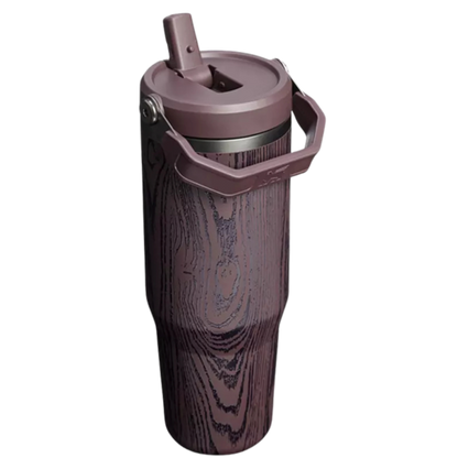 STANLEY THE ICEFLOW FLIP STRAW REDWOOD WOODGRAIN 30OZ - ANTHEM