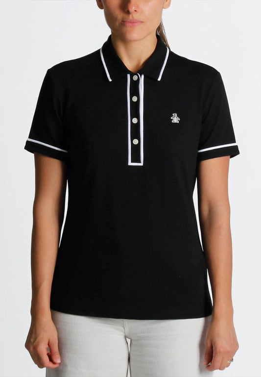 Original Penguin Womens Short Sleeve Organic Veronica Polo Pointed Collar - ANTHEM