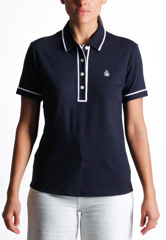 Original Penguin Womens Short Sleeve Organic Veronica Polo Pointed Collar - ANTHEM