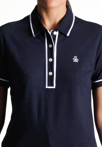 Original Penguin Womens Short Sleeve Organic Veronica Polo Pointed Collar - ANTHEM