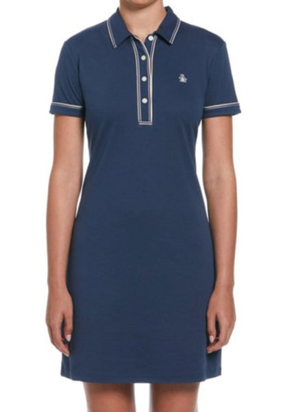 Original Penguin Women's Veronica Organic Cotton 3D Earl™ Short Sleeve Polo Dress - ANTHEM