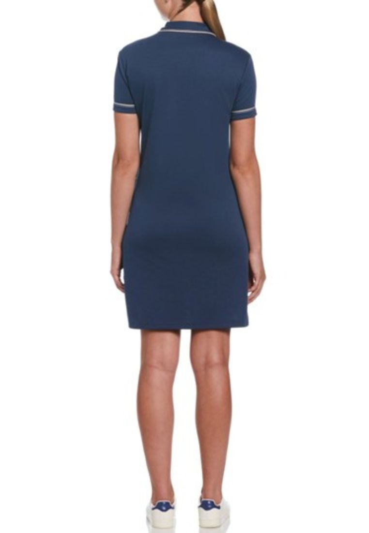 Original Penguin Women's Veronica Organic Cotton 3D Earl™ Short Sleeve Polo Dress - ANTHEM