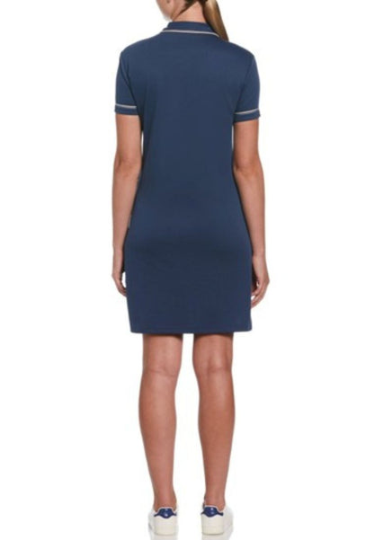 Original Penguin Women's Veronica Organic Cotton 3D Earl™ Short Sleeve Polo Dress - ANTHEM