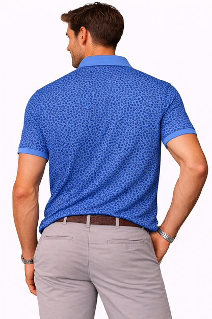 Original Penguin Organic Interlock Print Ditsy Polo - ANTHEM