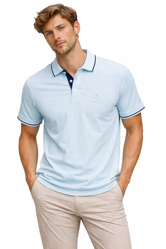 Original Penguin Cotton Interlock Tipped Polo - ANTHEM