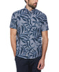 Original Penguin Chambray Leaves Print Short Sleeve Button-Down Shirt – Dress Blues - ANTHEM