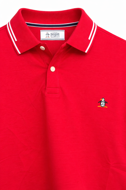 Original Penguin Organic Interlock Tipped Short Sleeve Polo Shirt - ANTHEM