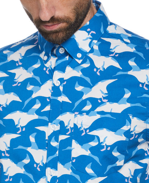 penguin dress shirt by Munsingwear Button Down Long sleeves and a button ORIGINAL PENGUIN TEAL OXFORD SHIRT