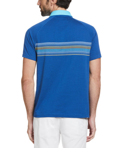 Original Penguin Engineered Chest Stripe Pique Short Sleeve Polo Shirt - Limoges - ANTHEM