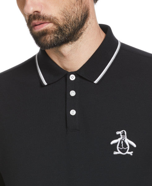 Original Penguin Mega Pete Short Sleeve Polo Shirt - True Black - ANTHEM