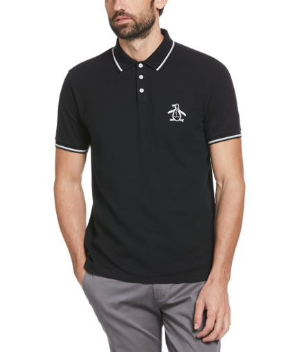 Original Penguin Mega Pete Short Sleeve Polo Shirt - True Black - ANTHEM