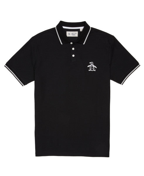 Original Penguin Mega Pete Short Sleeve Polo Shirt - True Black - ANTHEM