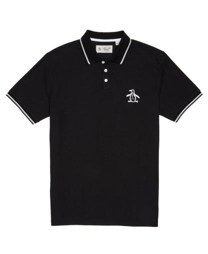 Original Penguin Mega Pete Short Sleeve Polo Shirt - True Black - ANTHEM