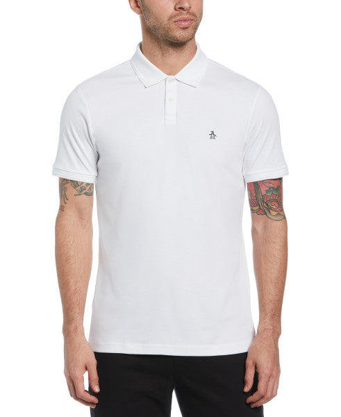 Original Penguin Organic Cotton Interlock Short Sleeve Daddy Polo Shirt – Bright White - ANTHEM